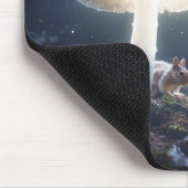 Mystieke bosscène met eekhoorn en paddenstoelen muismat (Hoek)