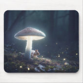 Mystieke bosscène met eekhoorn en paddenstoelen muismat (Voorkant)