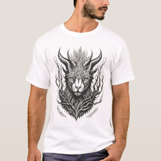 Mystieke Bossen: Black and White Fantasy T-shirt