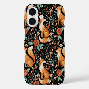 Mystieke Bosvos met Manen en Motten iPhone 16 Hoesje