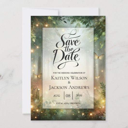 Mystieke Bosweide Magie Save The Date (Voorkant)