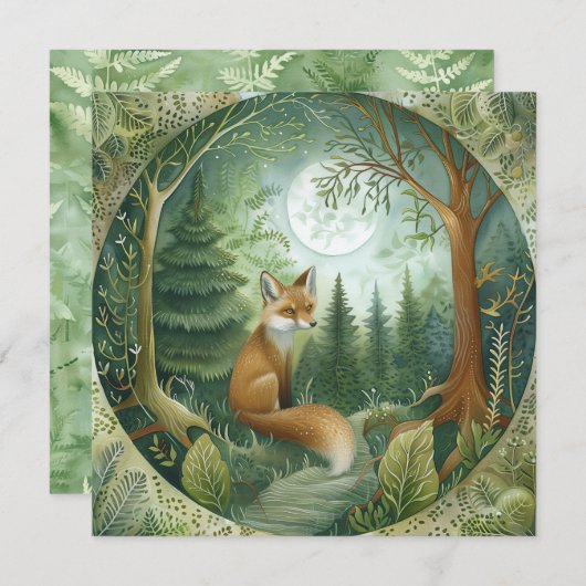 Mystieke boswolf kaart (Voorkant / Achterkant)