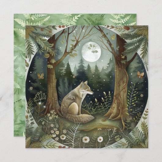 Mystieke boswolf kaart (Voorkant / Achterkant)