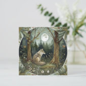 Mystieke boswolf kaart (Staand voorkant)