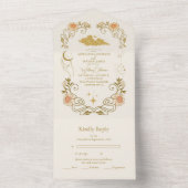 mystieke botanische bruiloft all in one uitnodiging (Binnen)