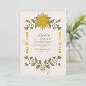  mystieke botanische bruiloft kaart (Staand voorkant)