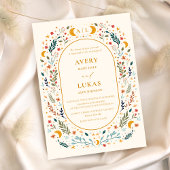 mystieke botanische bruiloft kaart