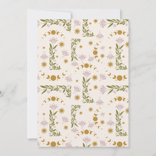  mystieke botanische bruiloft kaart (Achterkant)