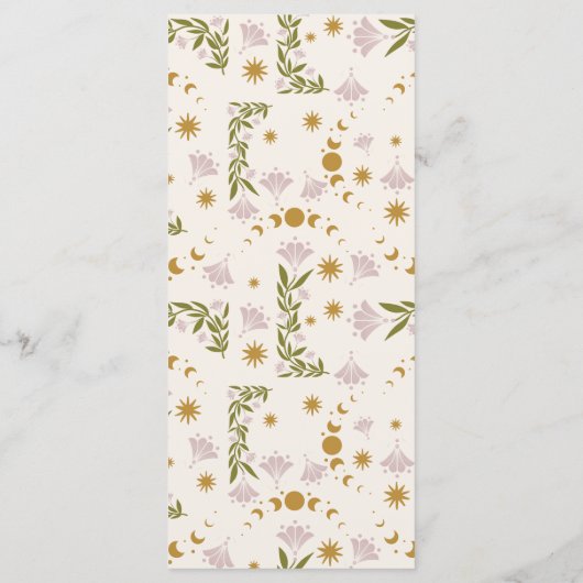  mystieke botanische bruiloft menu (Achterkant)