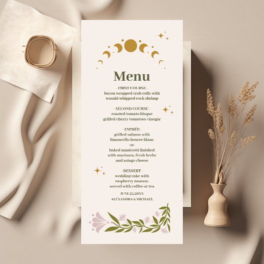  mystieke botanische bruiloft menu