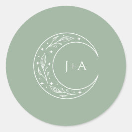 Mystieke Botanische Bruiloft Ronde Sticker