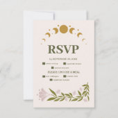  mystieke botanische bruiloft RSVP kaartje (Voorkant)
