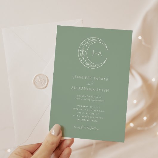 Mystieke Botanische bruiloft uitnodiging