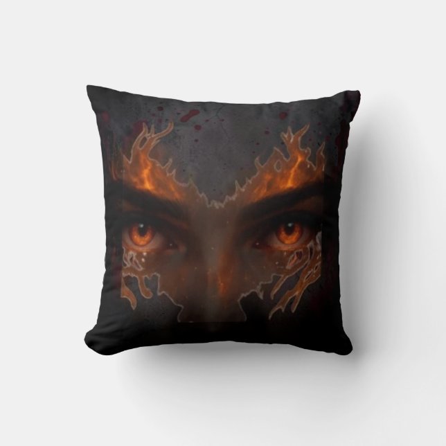 Mystieke Brandende Oog Donkere Fantasy Esthetische Kussen (Voorkant)
