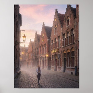Mystieke Brugse Schemerwandelposter Poster