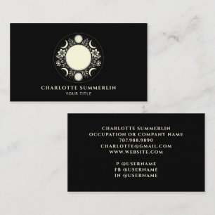 Mystieke Celestial Cream Black Sun Moon Visitekaartje