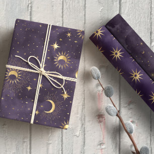 Mystieke Celestial Paarse inpakpapier vellen