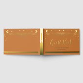Mystieke Chic Gouden Zon Maan Sterren Huwelijk Gastenboek (Volledig)