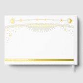 Mystieke Chic Witte Zon Maan Sterren Huwelijk Gastenboek (Achterkant)