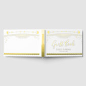 Mystieke Chic Witte Zon Maan Sterren Huwelijk Gastenboek (Volledig)