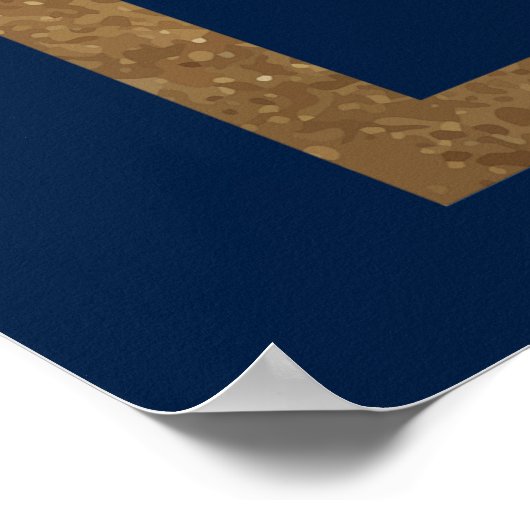 Mystieke Chique Blauw Goud Zon Maan Sterren Bruilo Poster (Hoek)