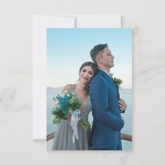 Mystieke Chique Blauw Gouden Zon Maan Star Space Save The Date (Achterkant)