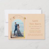 Mystieke Chique Champagne Gouden Ster Maan Fotorui Save The Date (Voorkant)