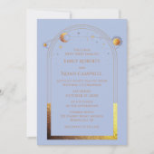 Mystieke Chique Pastel Blauwe Ster Maan Fotoruimte Kaart (Voorkant)