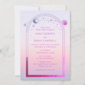 Mystieke Chique Zonsondergang Roze Zon Maan Sterre Kaart (Voorkant)