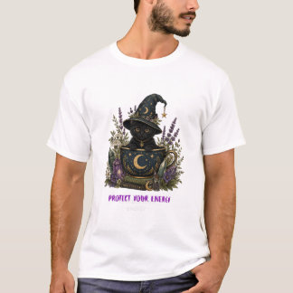 Mystieke Cottagecore Kat Bescherm Je Energie Geurk T-shirt