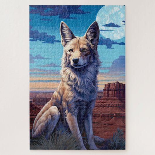 Mystieke Coyote zuidwestelijke thema Legpuzzel (Verticaal)