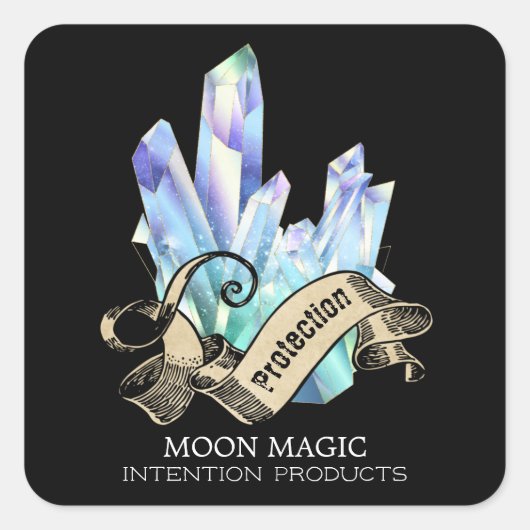 Mystieke Crystal Black Spell Labels (Voorkant)
