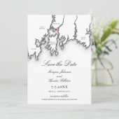 Mystieke CT-kaart Elegante zwart-witte bruiloft Save The Date (Staand voorkant)