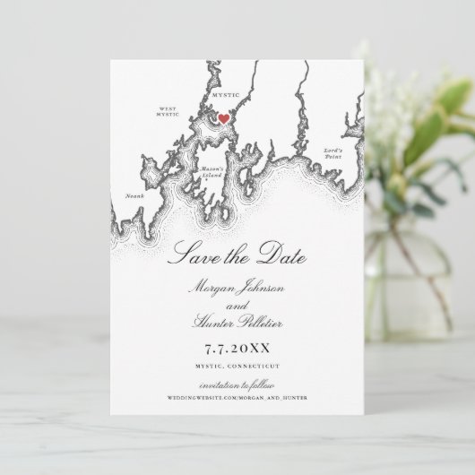 Mystieke CT-kaart Elegante zwart-witte bruiloft Save The Date (Staand voorkant)