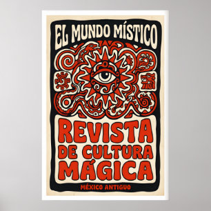 Mystieke cultuur kunstprint, Spaanse typografie Poster