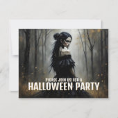Mystieke dame in donker Halloween bos (Voorkant)