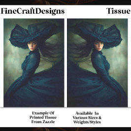Mystieke dame in Midnight Blue DU2B Decoupage Tissuepapier
