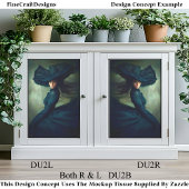 Mystieke dame in Midnight Blue DU2L Decoupage Tissuepapier