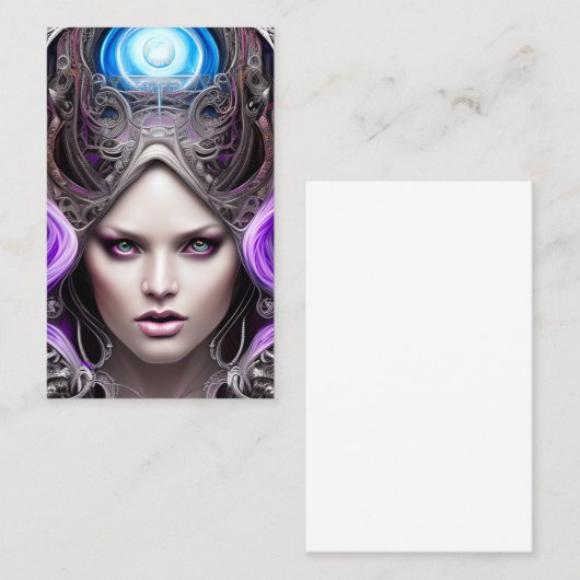 Mystieke dame met iriserende ogen visitekaartje (Voorkant / Achterkant)