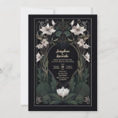Mystieke Dark Art Nouveau bruiloft uitnodiging (Voorkant)