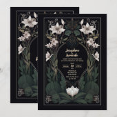 Mystieke Dark Art Nouveau bruiloft uitnodiging (Voorkant / Achterkant)
