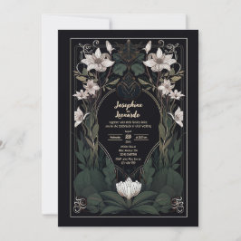 Mystieke Dark Art Nouveau bruiloft uitnodiging