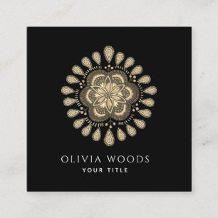 Mystieke Dark Boho Floral Mandala Vierkante Visitekaartje
