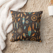 Mystieke Dark Boho: Veren & Droomvangers Desi Kussen (Deken)