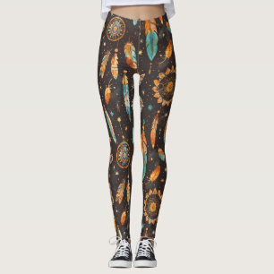 Mystieke Dark Boho: Veren & Droomvangers Desi Leggings