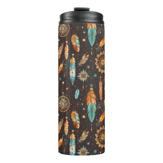 Mystieke Dark Boho: Veren & Droomvangers Desi Thermosbeker (Voorkant)