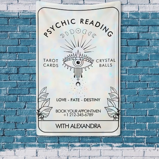 Mystieke derde oog maan fasen holografisch spandoek