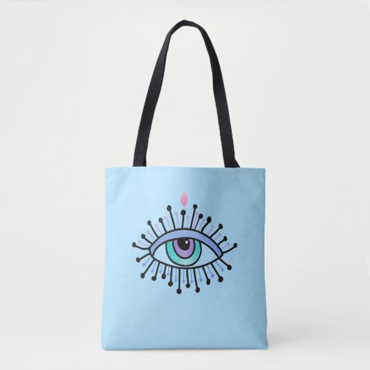 Mystieke Derde Oog Spirituele Yoga Omkeerbare Kleu Tote Bag (Voorkant)