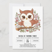 Mystieke  Digitale Uil Verjaardag Kaart (Voorkant)