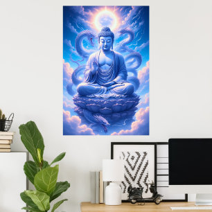 Mystieke Draak Boeddha Meditatie Poster
